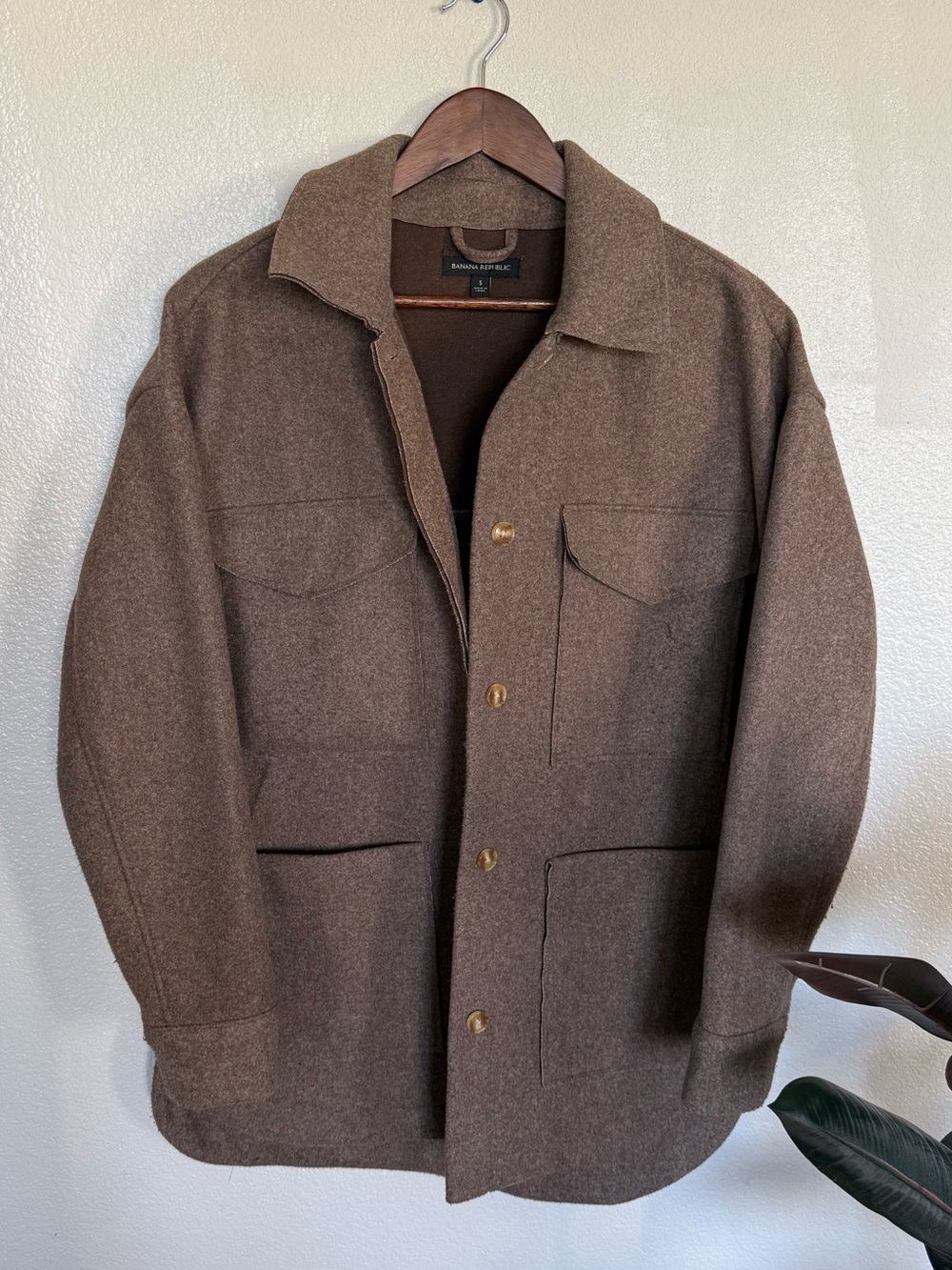 Banana Republic Brown Wool Blend Shirt Jacket